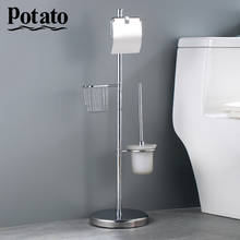 Suporte de papel higiênico para chão de batata p325, acessórios de banheiro, escova cromada de banho 2024 - compre barato