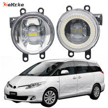 [Pair] LED Angel Eyes DRL Daytime Running Lights Fog Lights Assembly for Toyota Tarago 2012 2013 2014 2015 2016 2017 Previa 2017 2024 - buy cheap