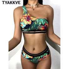 Bikini Women Swimwear Push Up Swimsuit One Shoulder Print Brazilian Bikini Set 2022 Biquini Bathing Suit Beach Swimming Suit 2024 - buy cheap