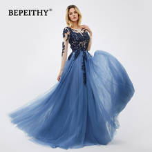 BEPEITHY-Vestido largo De encaje para mujer, traje De noche azul con mangas largas, 2021, 2021 2024 - compra barato