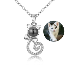 Новое поступление, индивидуальное ожерелье с проекцией фото кошки, животного, подвеска брендового дизайна, золотой, серебряный цвет, подвеска для пары, модные ювелирные изделия, подарок 2024 - купить недорого
