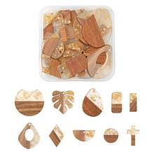 20pcs/Box Resin Wood Pendants Mix Shape for Jewelry Making DIY Bracelet Necklace Decor Accessories 2024 - buy cheap