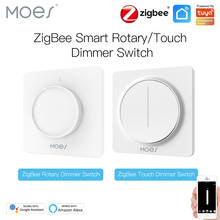 New ZigBee Smart Rotary/Touch Light Dimmer Switch Smart Life/Tuya APP Remote Control Works with Alexa Google Voice Assistants EU 2024 - buy cheap