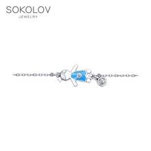 De pulsera de plata SOKOLOV, joyería de moda, plata, 925, hombre y mujer 2024 - compra barato