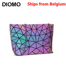 DIOMO-Bolso cruzado con cadena para mujer, bandolera pequeña con diseño geométrico luminoso, a la moda, envío desde Bélgica, 2021 2024 - compra barato