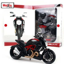 Maisto 1:12 ducati diavel carbon motorcycle diecast metal model kits assemble line motorcycle collection black free shipping 2024 - buy cheap