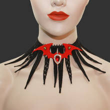 Женское Ожерелье-чокер с кисточкой, кружевное ожерелье в готическом стиле с красной подвеской летучая мышь, колье в стиле рок/панк, массивное Ювелирное Украшение 2024 - купить недорого