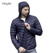 New autumn winter ultra thin duck down men jacket plus size XXXL hooded jacket for men fashion mens Outerwear coat 2024 - buy cheap