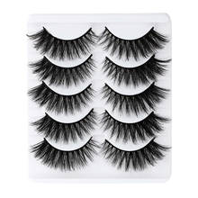 Pestañas postizas cruzadas naturales 3D, extensiones de ojos postizas largas, maquillaje desordenado, herramientas de belleza, 5 pares 2024 - compra barato