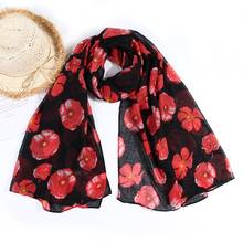 Bufandas de diseñador con estampado Floral para mujer, chales ligeros de viscosa suave, Pashmina larga, Hijab, 180cm 2024 - compra barato