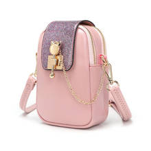 Casual Pink Women Mini Shoulder Bags Chain Mobile Phone Bags Ladies Small Messenger Bag Designer Female Cute Cat Crossbody Bags 2024 - buy cheap