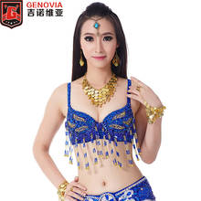 Women Belly Dance Sequin Leaf Floral Performance Costume Belly Dance Bra / Top 34/75c 2024 - buy cheap