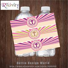 20Pcs Custom Christening Baptism Water Bottle Wine Labels WaterProof Candy Bar Wrapper Sticker First Communion Party Decoration 2024 - buy cheap