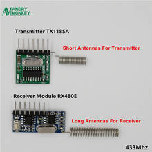 1 set RF module 433 Mhz Wireless Receiver and Transmitter  Receiver Learning Code 1527  4Ch with antenna For Arduino uno DIY kit 2024 - buy cheap