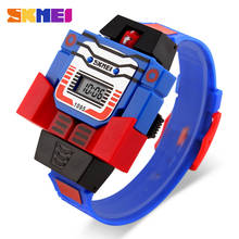 SKMEI Kids Watches LED Digital Children Cartoon Sports Watches Robot Transformation Toys Boys Wristwatches montre enfant 1095 2024 - buy cheap