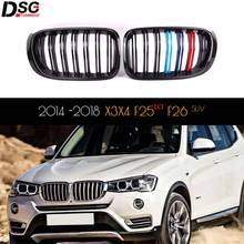 Прочный ABS передний капот Гриль для BMW 2014 2015 2016 2017 2018 X4 F26 & X3 F25 LCI 3 цвета отличная подгонка бампер решетка 2024 - купить недорого