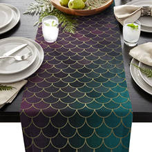 The Scales Of A Mermaid Wedding Party Table Runner Coffee Table Decoration Home Garden Kitchen Table Cloth 2024 - buy cheap