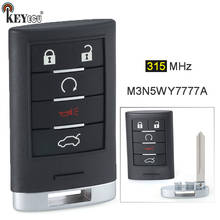 KEYECU 315MHz M3N5WY7777 Keyless Smart Remote Key 4+1 5 Button Remote Key Fob for Cadillac CTS 2008-2015 STS 2008-2011 2024 - buy cheap