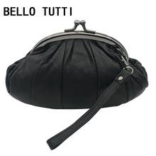 BELLO TUTTI New Original Women Wallet Genuine Leather Clutch Bag Metal Hasp Sheepskin Handbag Mini Coin Purse Change Card Holder 2024 - buy cheap