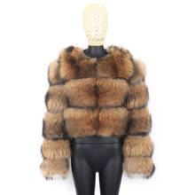 LaVelache-abrigo grueso de piel de mapache para mujer, chaqueta de alta calidad con cuello redondo, cálido, nuevo estilo, invierno, 2021 2024 - compra barato