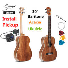 Ukelele de Acacia de 30 pulgadas, Mini Guitarra acústica barítono eléctrico de 4 cuerdas, instalación de pastilla, guitarras de viaje 2024 - compra barato
