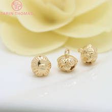 (2894)6PCS 8x9MM 24K Gold Color Plated Brass Lotus Beads Charms Connector High Quality Diy Jewelry Accessories 2024 - buy cheap