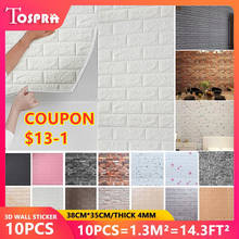 10 Pcs/Set DIY 3D Wall Stickers Imitation Brick Bedroom Decoration Waterproof Self Adhesive Wallpaper For Living Room Kitchen 2024 - buy cheap