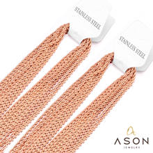 ASONSTEEL Twisted Singapore Chain Rose Gold Color Necklace for Pendant 18 20 22 24 inch Necklace Wholesale Accessories Women/Men 2024 - buy cheap