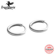TrustDavis Real 925 Sterling Silver Fashion Geometric Charm Hoop Earring For Women Wedding Fine S925 Wholesale Jewelry DS245 2024 - buy cheap