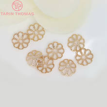 20PCS 6MM 24K Champagne Gold Color Plated Brass Flower Beads Caps High Quality Diy Jewelry Accessories 2024 - buy cheap