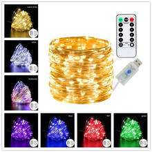 USB LED String Fairy Lights Remote Control 5M/10M/20M Copper Wire Garland Lamp for Wedding Christmas Lights Party Decoration 2024 - buy cheap