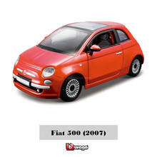 Bburago-Coche de aleación de lujo modelo Fiat 2007 escala 1:32, vehículo de lujo fundido a presión, juguete de colección, regalo, 500 2024 - compra barato
