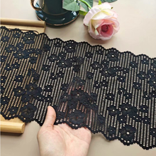 1 Meter Hot Sale Stretch Lace Mesh 20cm Width 2022 New Black Super Wide Elastic Lace Fabric High Quality 2024 - buy cheap