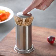 Stainless Steel Toothpick Holder Secret Stash Curing Dent Toothpick Dispenser Automatic Cotton Swab Organizer Decoration 2024 - buy cheap
