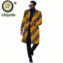 Chaqueta con estampado africano para hombre, abrigos largos, prendas de vestir con dos botones, talla grande, traje Dashiki, S2014007 2024 - compra barato