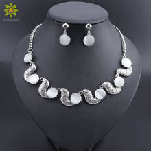 New Elegant Bridal Necklace Earrings Jewelry Sets For Women Silver Color Rhinestone Engagement Party Costume Jewellery Set 2024 - buy cheap