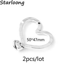 Pingente artesanal para colar pulseira, pingente em formato de coração 50x47mm 2024 - compre barato