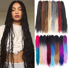 24'' Classical Box Braids Synthetic Crochet Hair Extension Colorful Braiding Hair For Women  Quality Braids Hairpiece Blonde Red 2024 - buy cheap