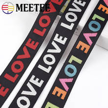 Meetee 8yards 25/38mm Width Nylon Jacquard Webbing Tape Ribbon LOVE Belt DIY Bag Shoulder Strap Garment Decor Sew Accessories 2024 - buy cheap