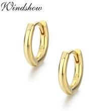 Cute 925 Sterling Silver Gold Color Round Circles Small Loop Huggie Hoop Earrings For Women Jewelry Kids Baby Toddler Girls Aros 2024 - buy cheap