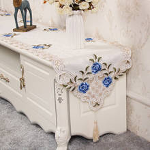 Toalha de mesa bordada com bandeira da europa, proteção floral para penteadeira e sapato de café 2024 - compre barato