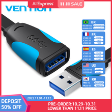 Vention USB2.0 3,0 удлинитель для мужчин и женщин удлинитель Кабель USB3.0 Расширенный для ноутбука ПК USB удлинитель 0,5 м 3 м 2024 - купить недорого