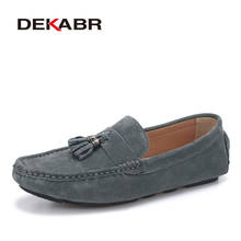 DEKABR New Suede Leather Men Loafers Moccasins Designer Men Casual Shoes High Quality Breathable Flat Boat Men Shoes Size 38-44 2024 - buy cheap