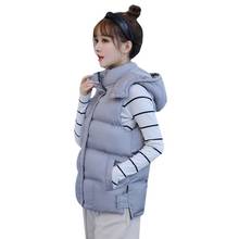 Yagenz colete feminino de algodão plus size, casaco curto de outono com capuz, jaqueta quente e roupa de exterior 506 2024 - compre barato
