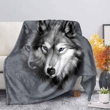 Gray Wolf Print Flannel Fleece Throw Blanket Moon Night Wolves Sherpa Blanket On Beds Adults Kids Fur Throw Blanket 2024 - buy cheap