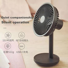 Xiaomi Desktop Fan 60 Degree Shaking Head Height Wind Speed Adjustable 4000mAh Type-C Chargeable Light Portable Fan SOLOVE Make 2024 - купить недорого