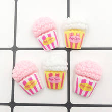 100Pcs Kawaii Simulation Cartoon Popcorn Flat back Resin Cabochons Dolls Accessories Embellishments DIY Crafts Mini Play Food 2024 - buy cheap