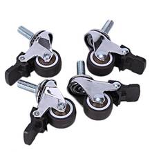 4Pcs Mini Small Casters 1 Inch M8X15Mm Tpe Silent Wheels With Brake Universal Casters Wheel For Furniture Bookcase Drawer 2024 - buy cheap