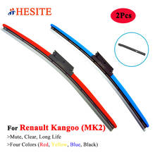 HESITE Colorful Windshield Wiper Blades For Renault Kangoo Express Be Bop MK2 2008 2010 2011 2014 2016 2018 2019 2020 2021 2022 2024 - buy cheap