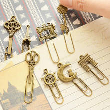 10 Piece/lot Cute Metal Bookmark Vintage Key Bookmarks Paper Clip For Book Stationery School Office Pagination Mark Book Marks
